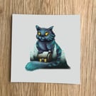 Yule Cat Square Post Card Print