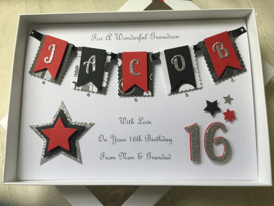 Personalised Handmade Birthday Card Son Dad Grandson Husband 16 18 21 30 40 50