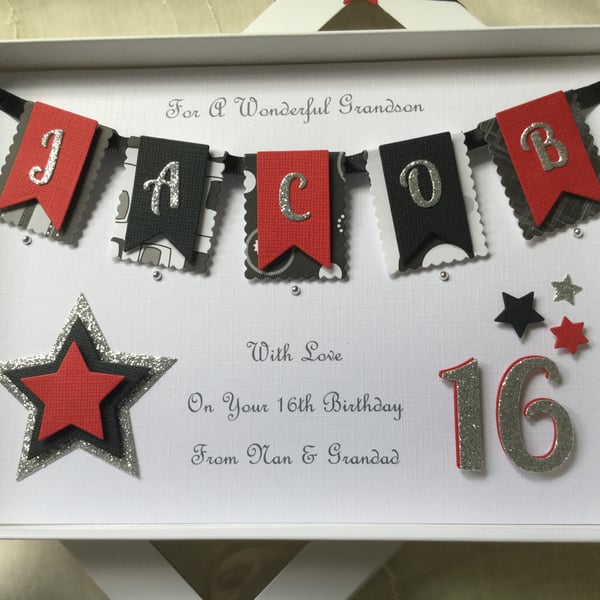 Personalised Handmade Birthday Card Son Dad Grandson Husband 16 18 21 30 40 50