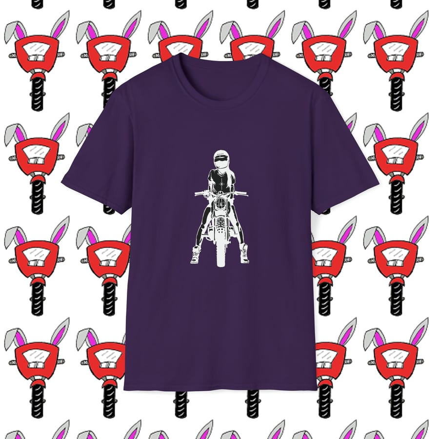 Halley Biker 2 Unisex Softstyle T-Shirt by Bikabunny