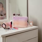 Large Cosmetic Bag in Ombré Faux Fur