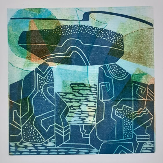 Capstone - linocut and monoprint