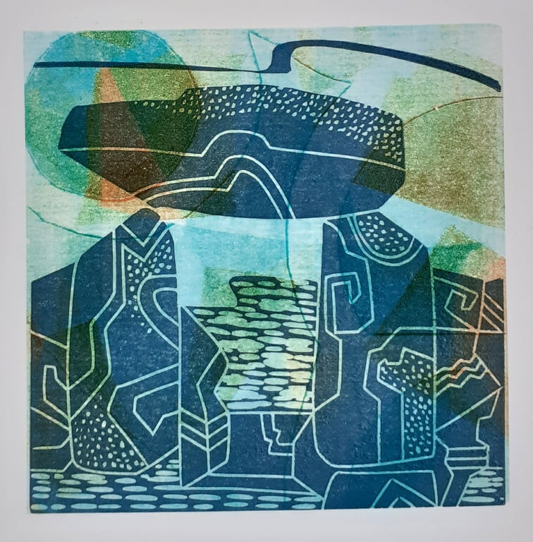 Capstone - linocut and monoprint
