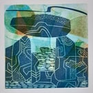 Capstone - linocut and monoprint