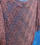 Large triangular crochet shawl in sparkly bronze vintage thread - design LF427 - Image 9