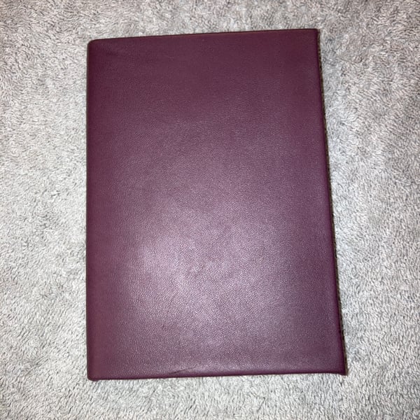A6: Softcover - Eggplant Purple coloured Leather bound Notebook - FREE SHIPPING