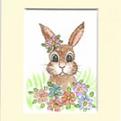 Cute Bunny Miniature Original ACEO painting