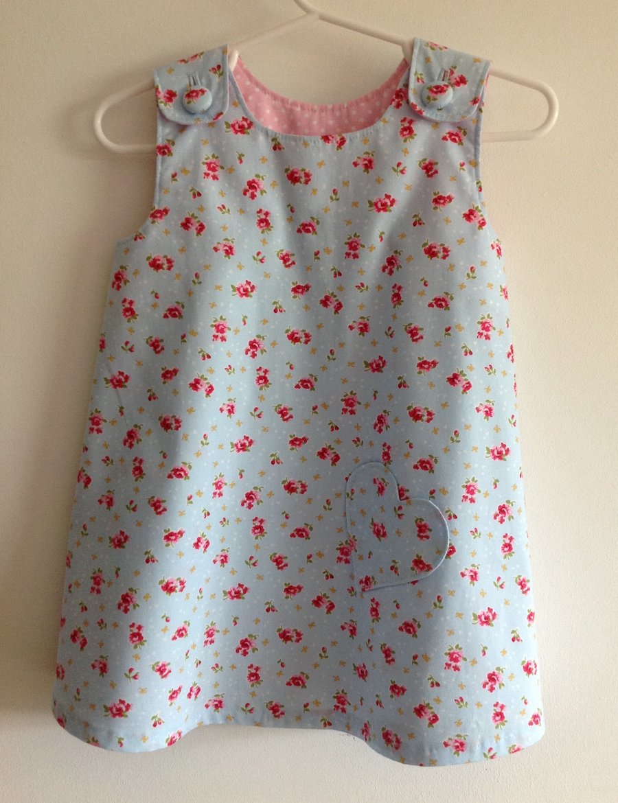 Pretty Light Blue Pinafore Dress age 3