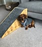 32cms H. x 65cm L. Doggy Ramp Natural Wood Sides with New Luxury Two Tone Grey C - Image 1