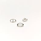 'Leaf' Studs (Mismatched Trio)
