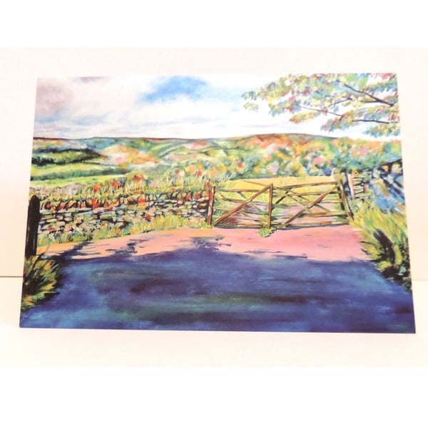 Landscape Greeting Card or Notecard Impressionist Card From Original Painting