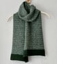 Scarf - soft merino lambswool Nordic scarf in marled rosemary green silver grey 