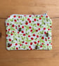 Strawberries And Bees Print Quilted Fabric Midi Purse