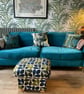 Storage Footstool Fryetts Bees Natural Fabric Pouffe Footstall Bumble Honey  - Image 6