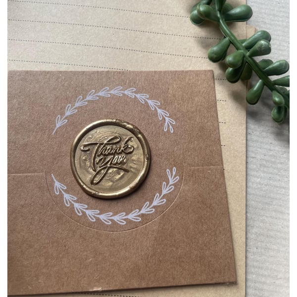 10 Gold Thank you wax seal stamps 