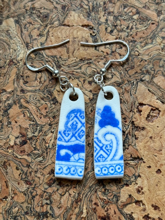 Handmade Ceramic Earrings One of a Kind Sterling Silver Eco Friendly Gifts