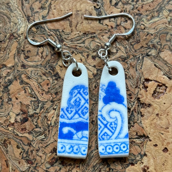 Handmade Ceramic Earrings One of a Kind Sterling Silver Eco Friendly Gifts