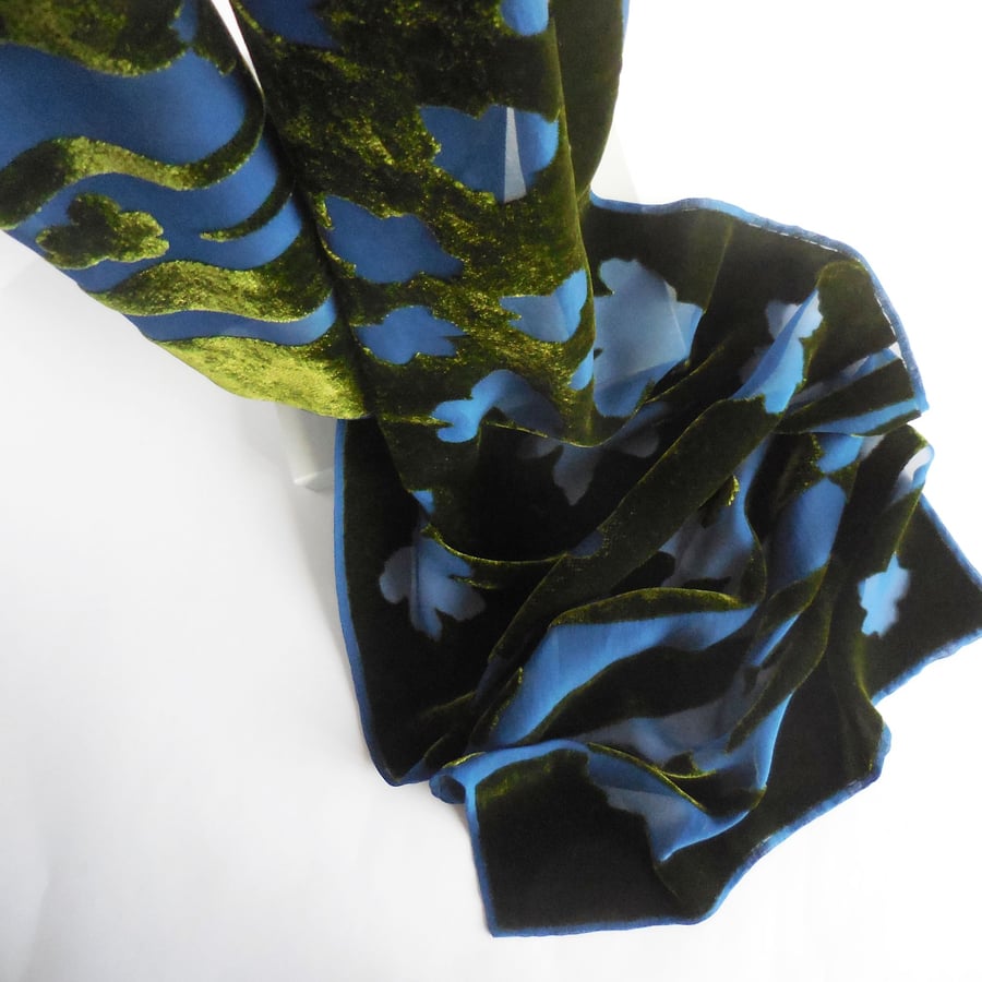LIMITED EDITION SILK VISCOSE DEVORE VELVET SCARF
