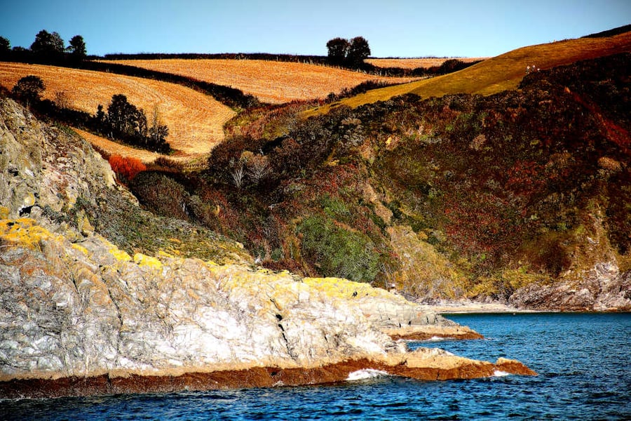Print Mevagissey Coast Cornwall photo picture