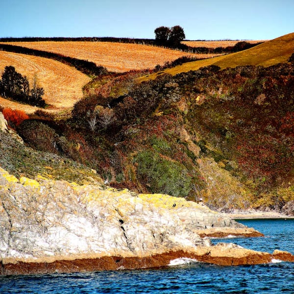Print Mevagissey Coast Cornwall photo picture