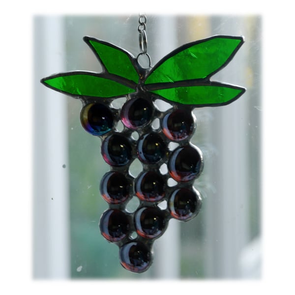 Black Grapes Suncatcher Stained Glass 007