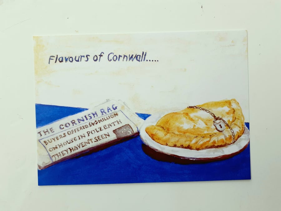 Alternative art postcard, Cornwall  no.4. Flavours of Cornwall