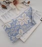 Handmade blue and white foliage leaf print glasses case.  - Image 5