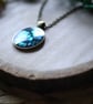 Abalone Shell and Black Resin Pendant Necklace - Image 2