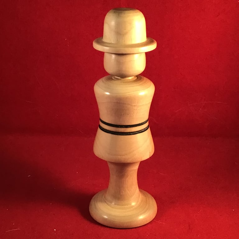 Wood turned male manikin.