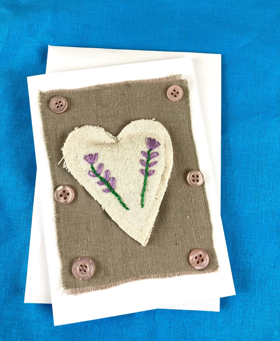 Heart card filled with lavender.