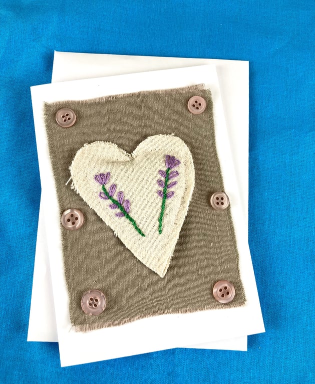 Heart card filled with lavender.