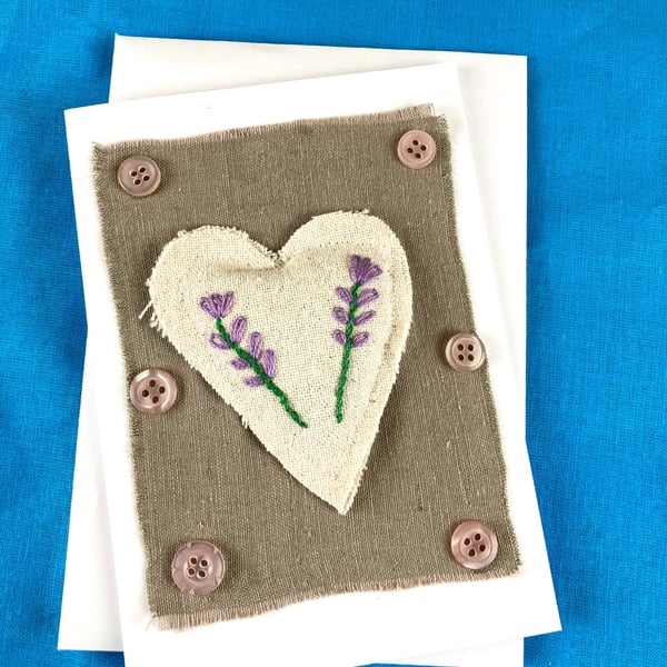 Heart card filled with lavender.