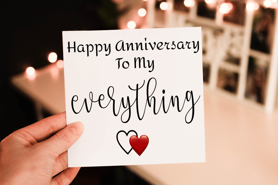 Happy Anniversary To My Everything Anniversary Card, Personalized Card 