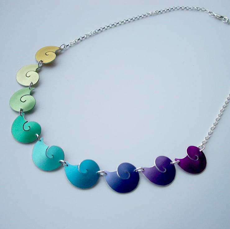 Shell necklace in rainbow colours - Folksy