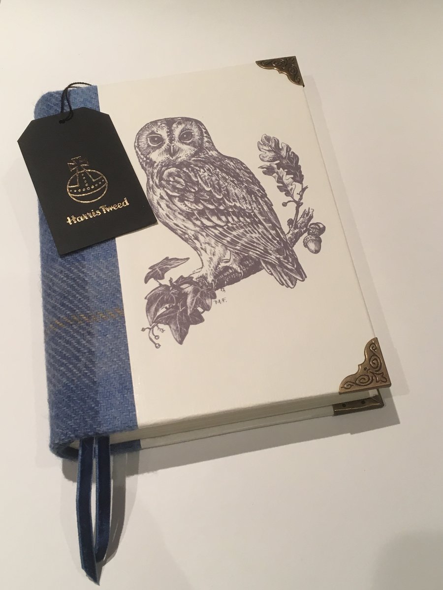 Harris Tweed Owl Journal