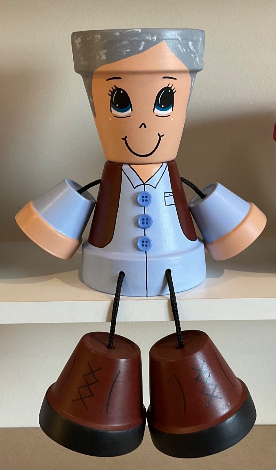 Grandad pot man - hand painted 