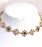 Green Clear Crystal Gold Necklace, Regency Style, Wedding Jewellery - Image 2