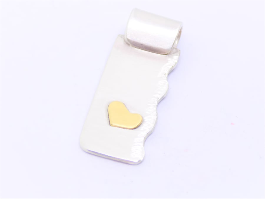 Sterling Silver And 18ct Gold Heart Pendant