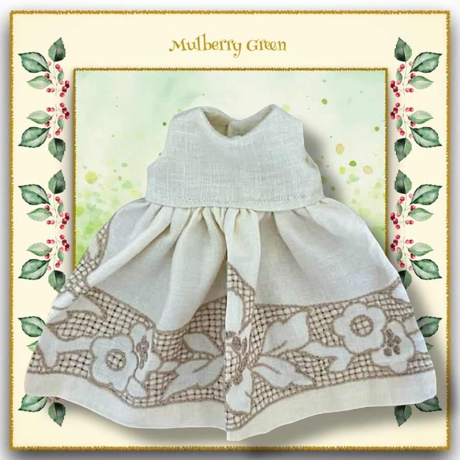 Embroidered Linen Dress 