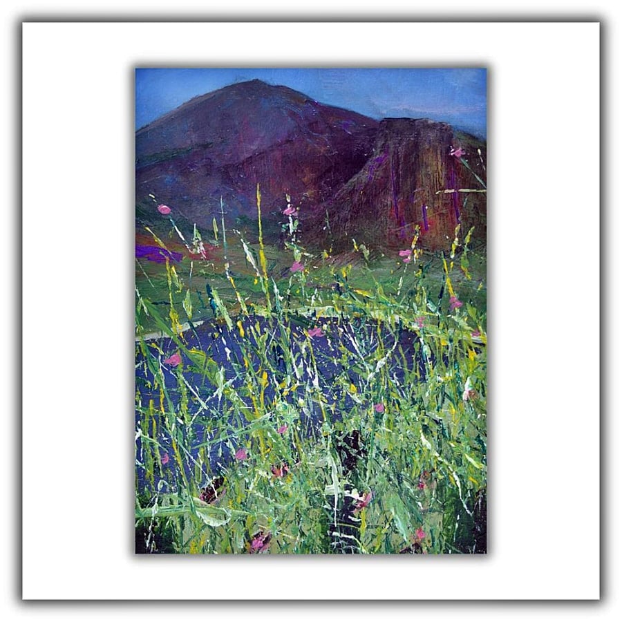 A mounted landscape painting - Cairngorms - Ben MacDui - letterbox gift