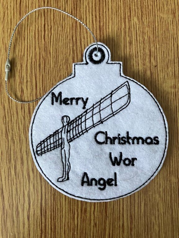 1305. Merry Christmas Wor Angel Christmas tree hanging decoration.