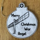 1305. Merry Christmas Wor Angel Christmas tree hanging decoration.