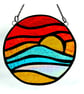 Sunset Beach Waves Stained Glass Suncatcher - Image 5