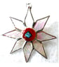 Shiny Star Suncatcher Stained Glass Dichroic Red Handmade 