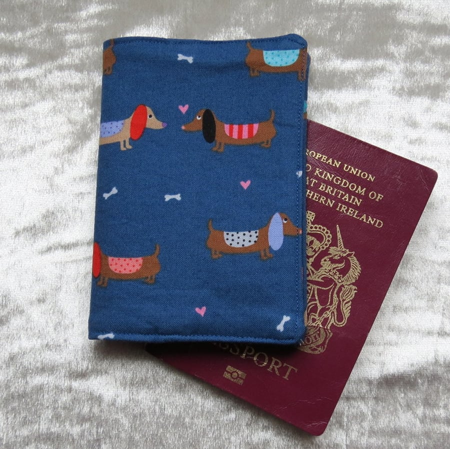 Passport Cover. A passport sleeve with a dachshund design. Passport pouch.