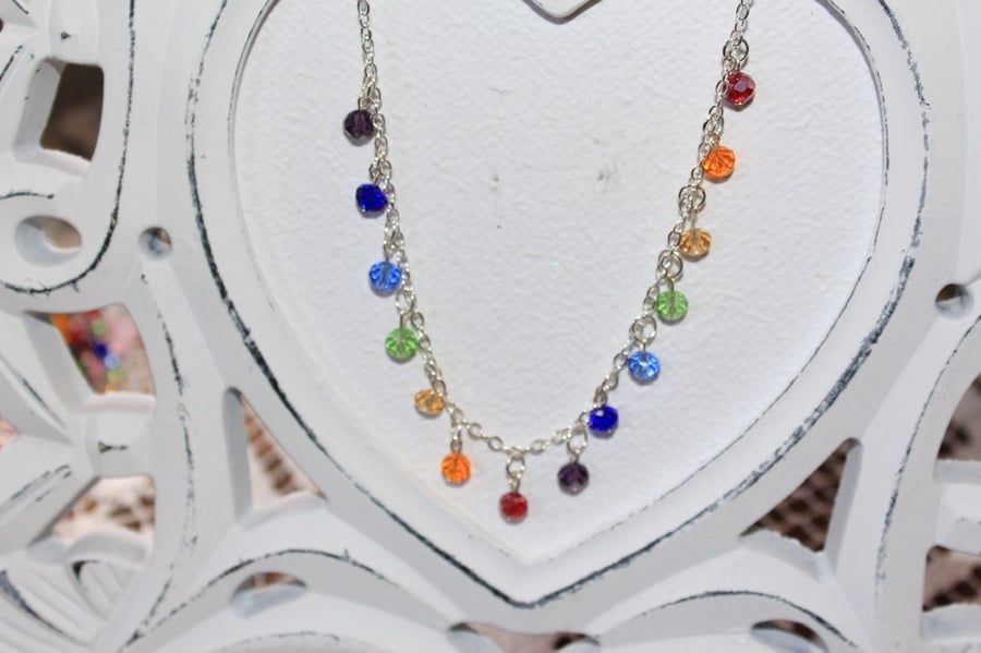 Rainbow crystal necklace 