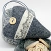 LAVENDER HEART - little houses, grey merino wool