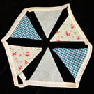 Handmade double sided bunting - Blue with stars and flowers