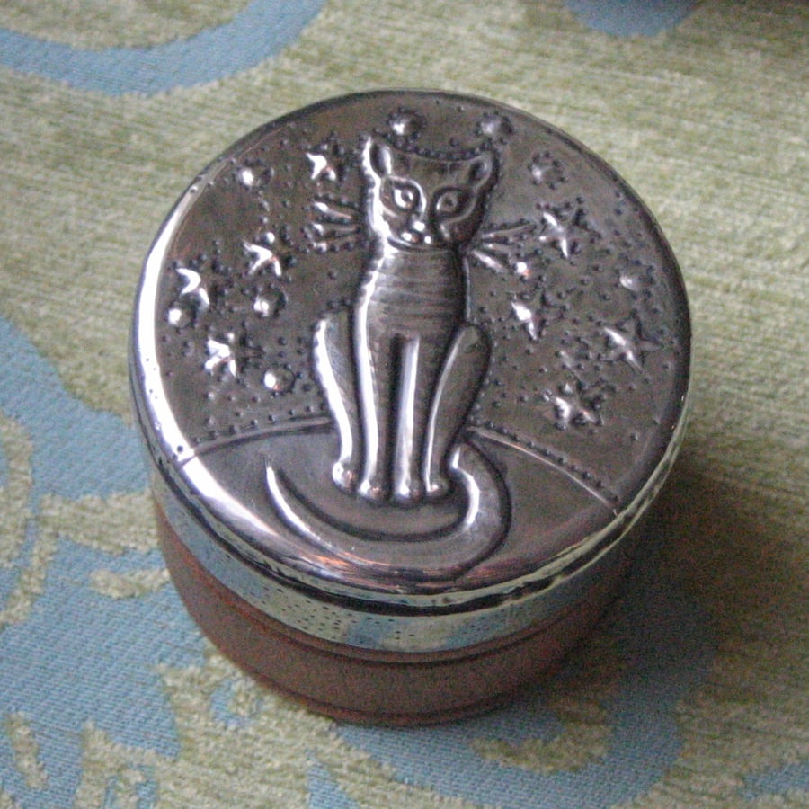 Cat Box in Silver Pewter