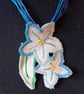 Embroidered Flower Necklace - Two Flowers - Image 2